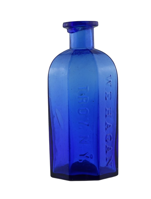 Antique Cobalt Blue selling POISON Glass Bottle by Haggerty Bros HB Co 7